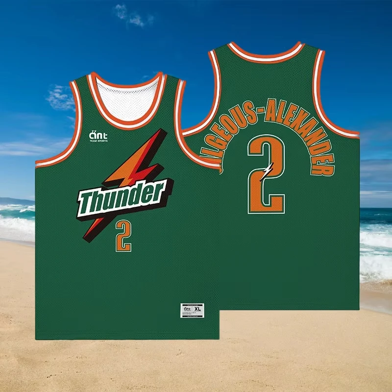 

2025-26 Boutique Beach Basketball Vest, Thunder Team Anime Style Basketball Suit, Multifunctional Sports Vest # SGA