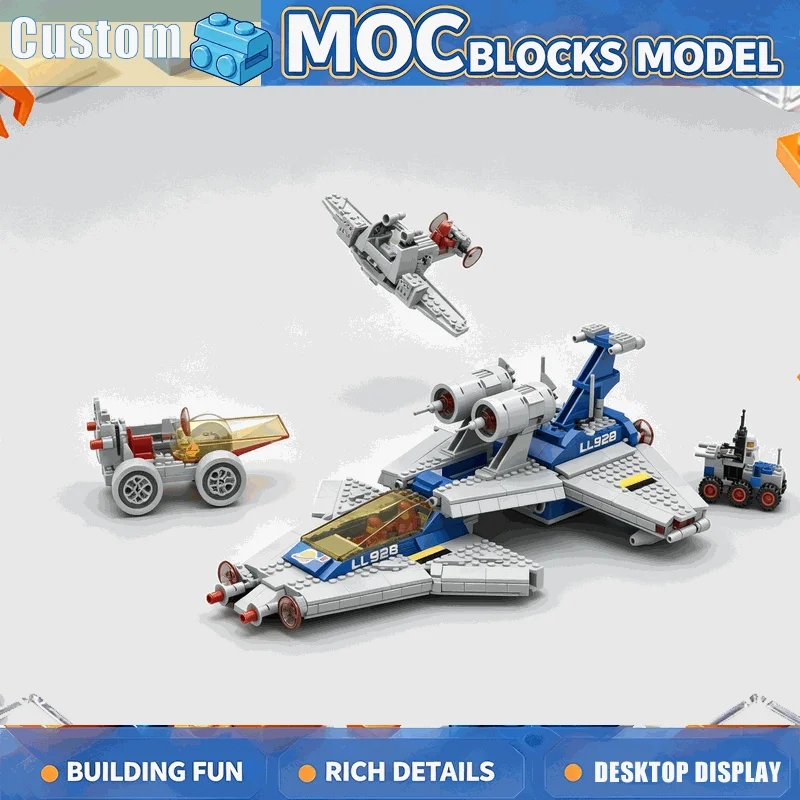 1184 PCS Retro Space Patrol Vehicle Building Blocks Sci Fi Explorer Craft Model DIY Assembly Creative Collection Display
