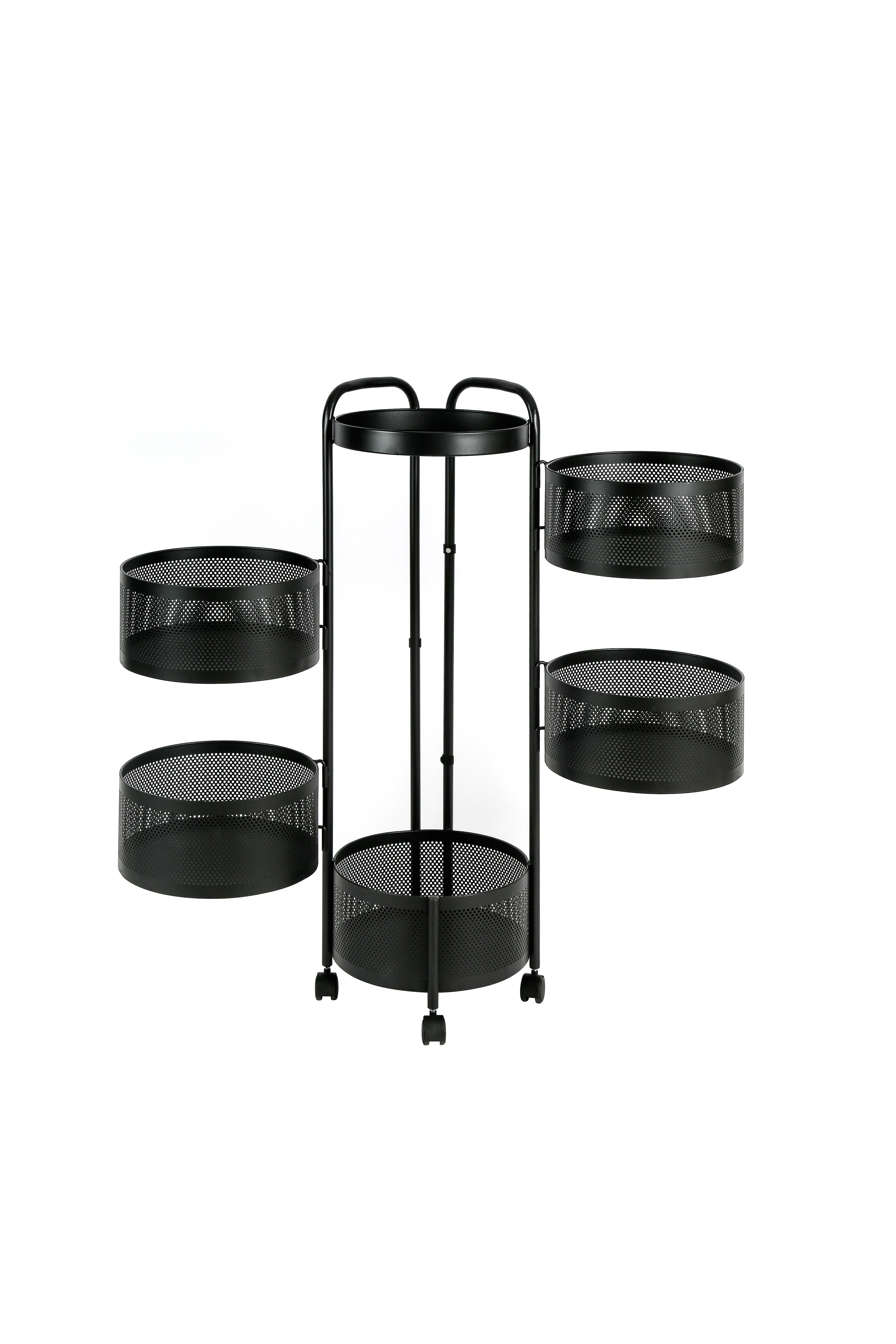 #￥5 Tier Rotating Kitchen Baskets Fruit and Vegetable Storage Kitchen Organization Solutions Rotating Pantry Organizers