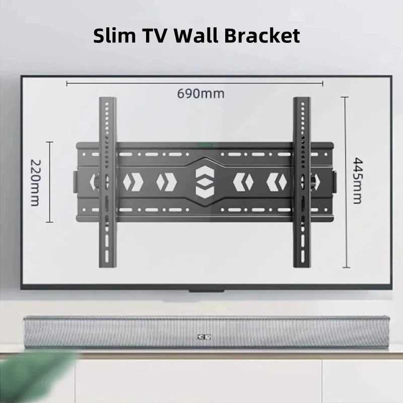 

TV Wall Mount, Low Profile for Most 32-70" TV, Fixed Wall Mount Universal TV Brackets Max VESA 400 x 400mm, Weight up to 110lbs