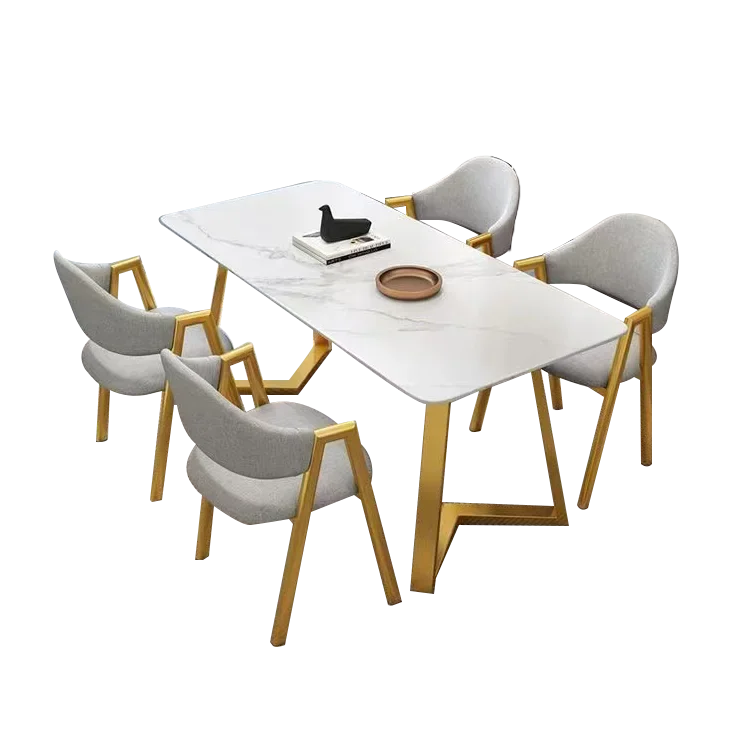 

Итальянский свет, роскошный современный простой стиль, маленькая квартира, гостиная, дом, комбинация обеденного стола и стула из каменной плиты