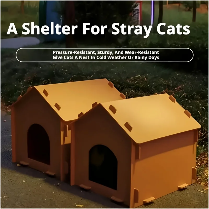 Waterproof Stray Cat House Outdoor Feral Cat Houses Detachable splicing Pet Tent Cold Resistant Pet House Winter Warm for Outsid