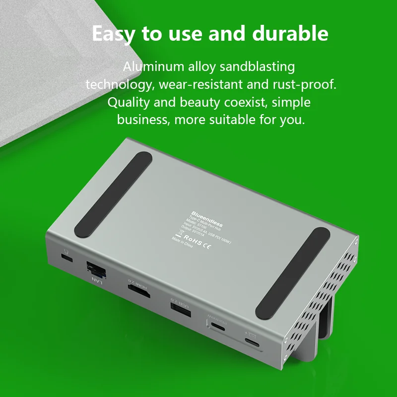 New vertical storage bracket typec docking HDMI2.0 gigabit Ethernet port 11 in one notebook converter