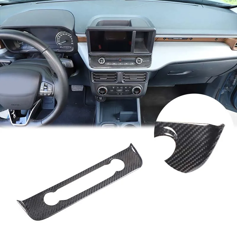 

For Ford Maverick 2022-2024 Real Carbon Fiber Multimedia Button Decoration Sticker Interior Decoration Sticker Auto Accessories