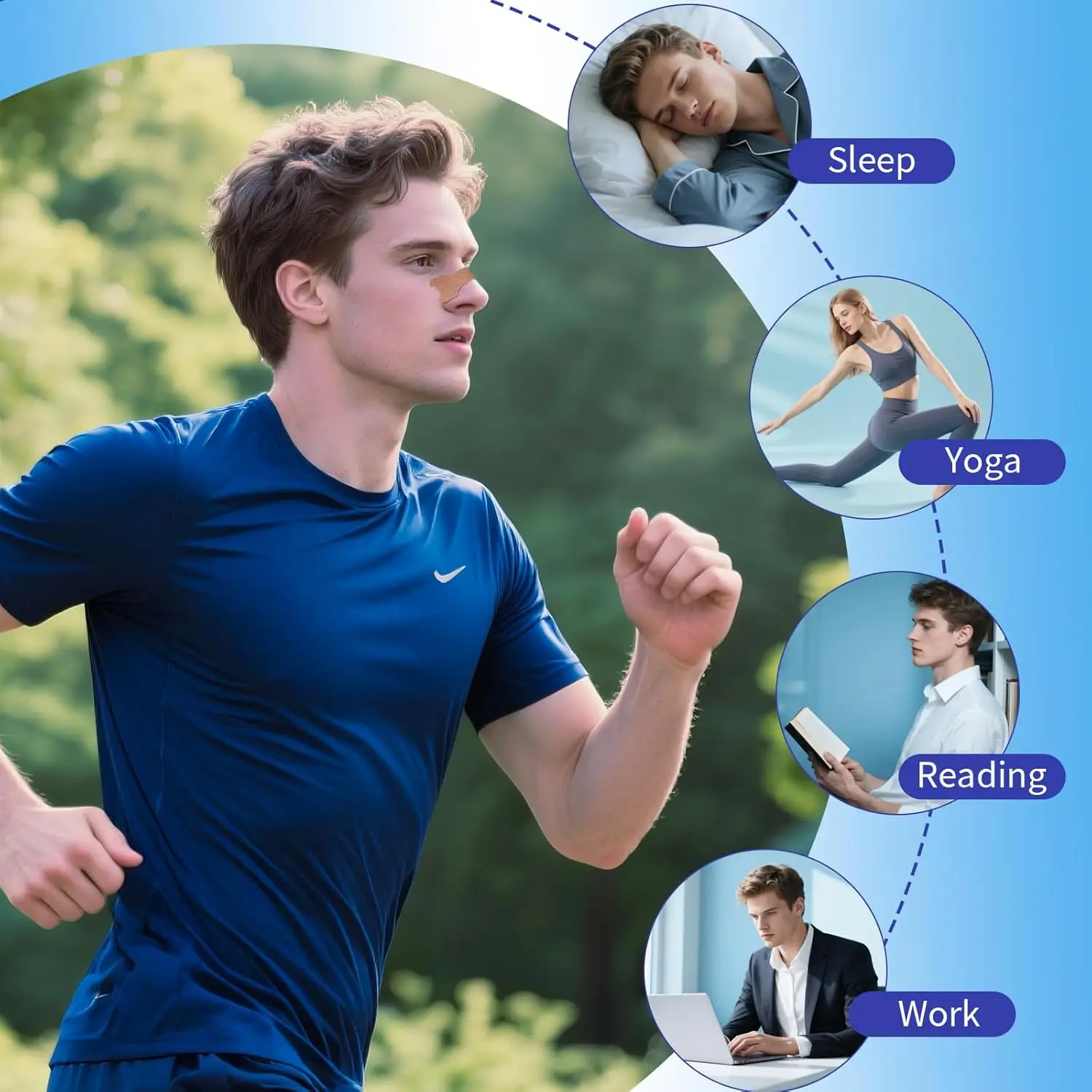 20pcs Better Breathe Nasal Strips Anti-snoring Patch For Male Snore Sleep Relaxing No Snoring Disturb Antisnore Sticker