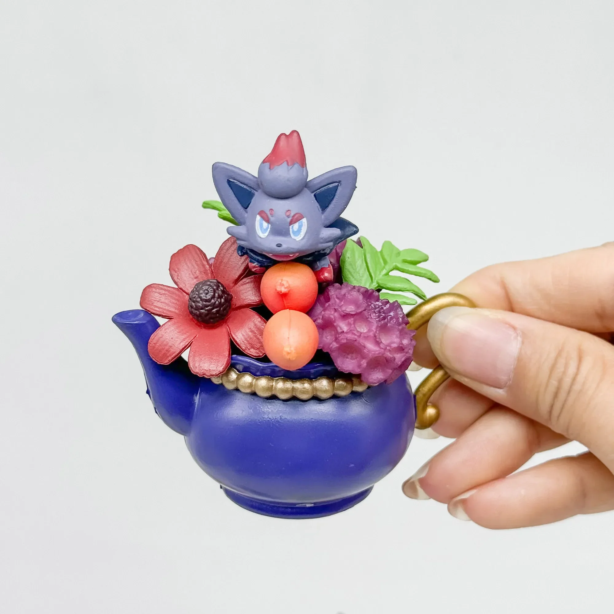 Pokemon tão bonito copo floral coleção 2 pikachu ninetales piplup caixa cega presentes brinquedo modelo anime figuras coletar ornamentos