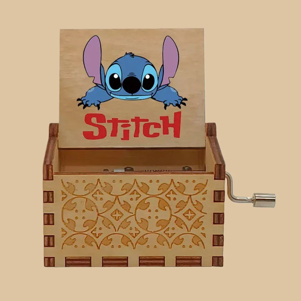 Stitch Anime tema madera manivela Octave caja de música creativa pareja boda amigo cumpleaños Navidad Decora regalos juguete de recuerdo
