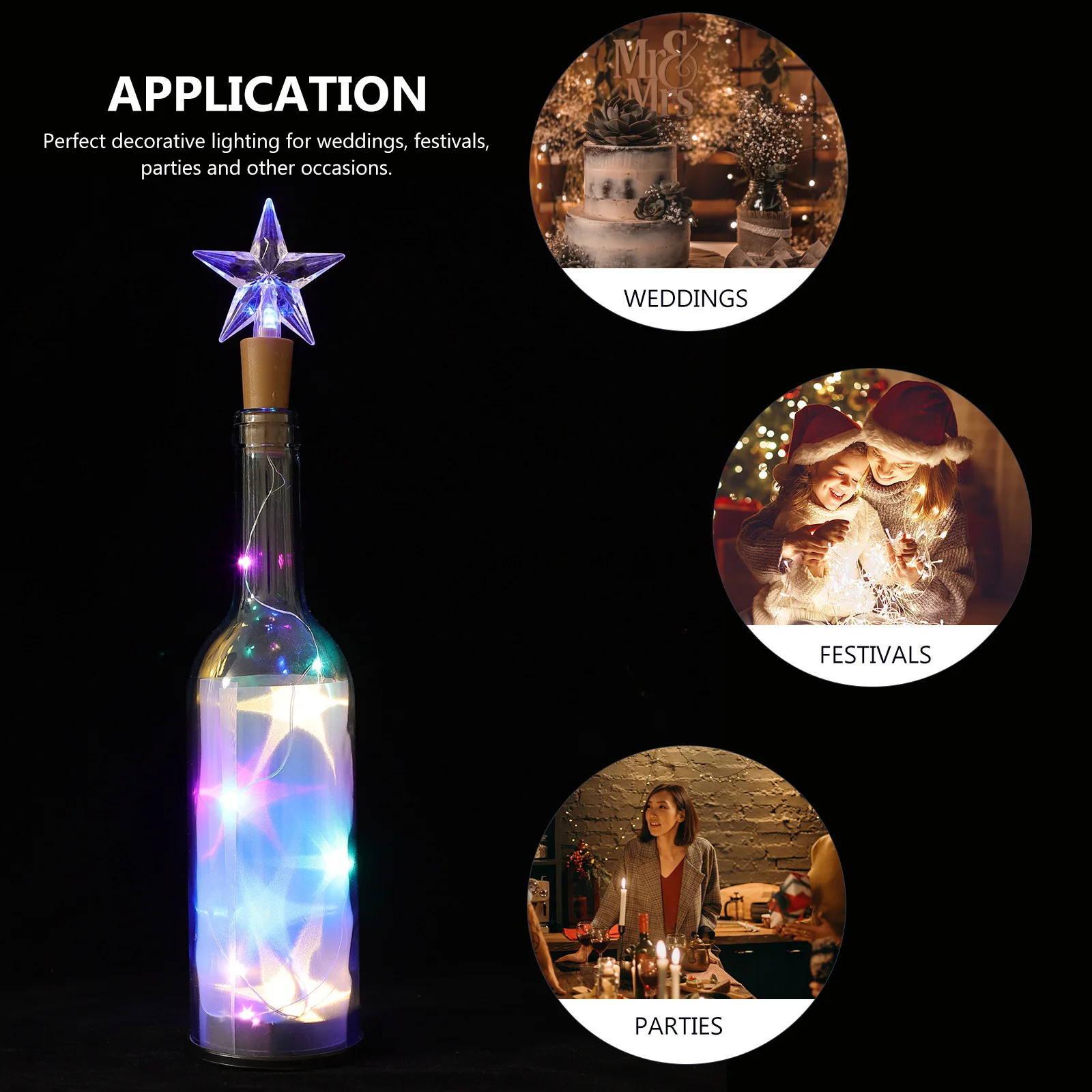 2 قطعة سلسلة أضواء الفلين النبيذ LED أضواء الفلين زجاجة ديكور ذاتي الصنع لغرفة النوم حفلة حديقة الاستخدام الداخلي في الهواء الطلق