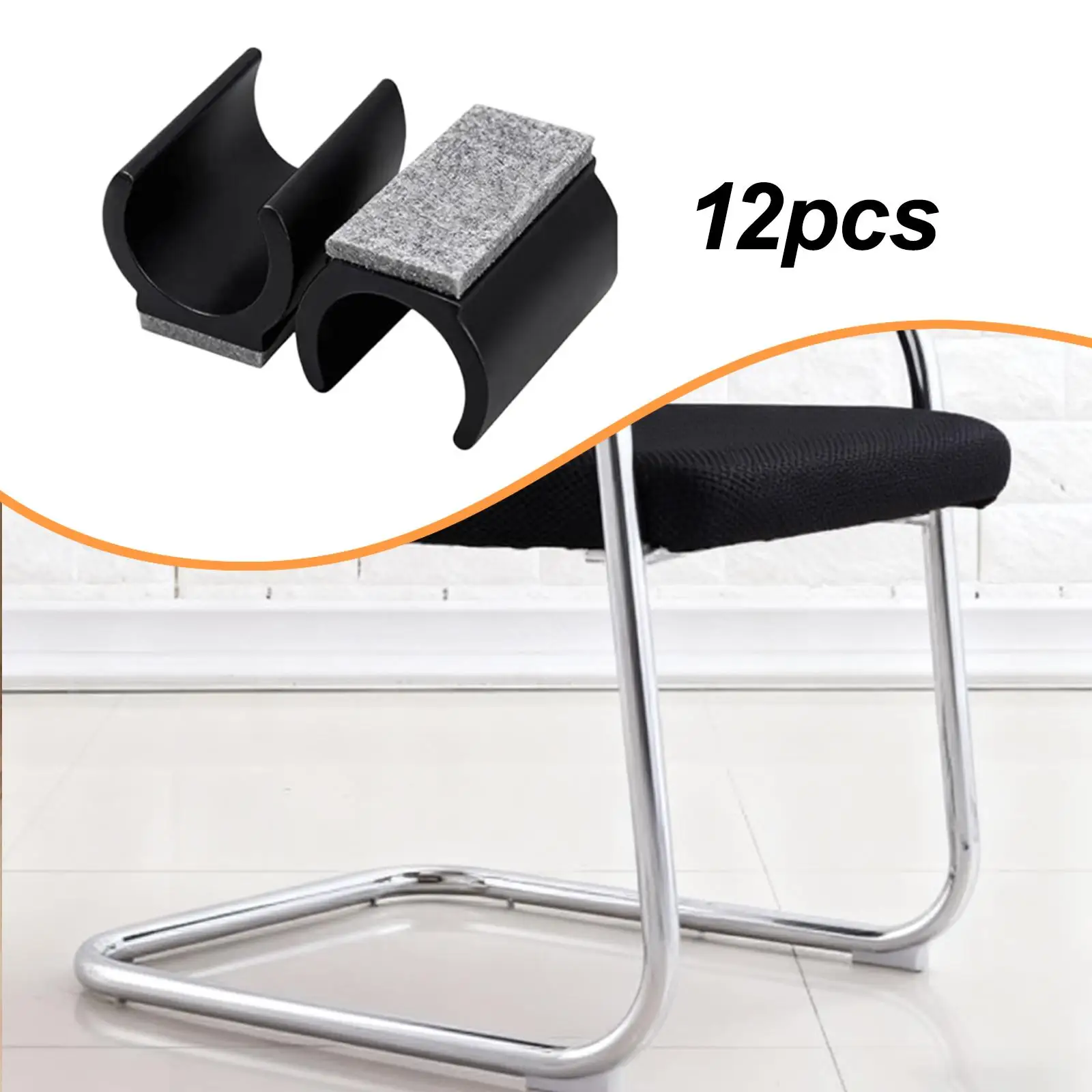 

Rectangle Chair Leg Tips Caps with Felt Chair Foot Pads Anti Slip Furniture Leg Floor Protection for Office