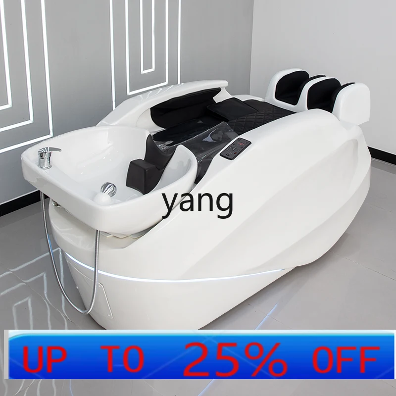 

LMMintelligent electric head therapy fumigation shampoo bed barber shop half lying flush hair salon special ceramic basin