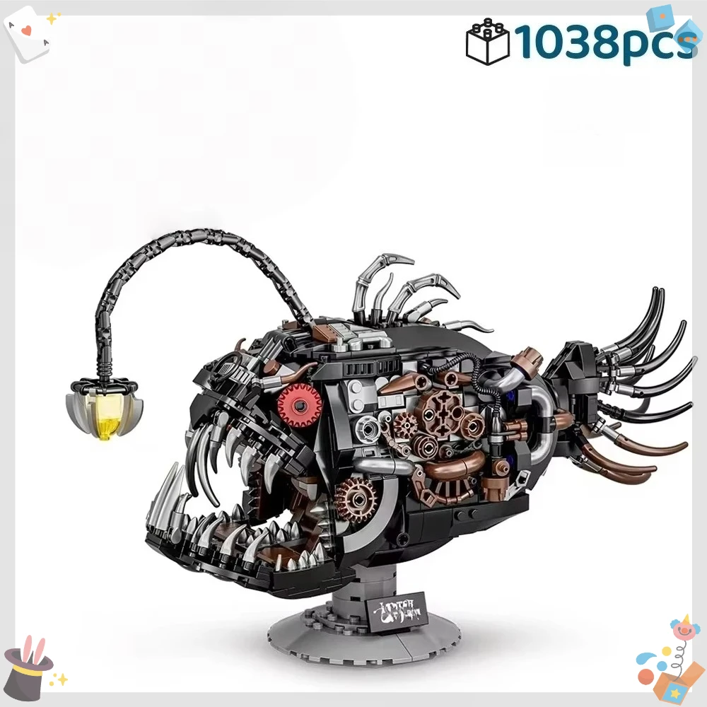 

Bionic Creative Technical Assembly Bricks Mechanical Lantern Fish MOC Building Blocks STEM Model Gift Adults collectible toy