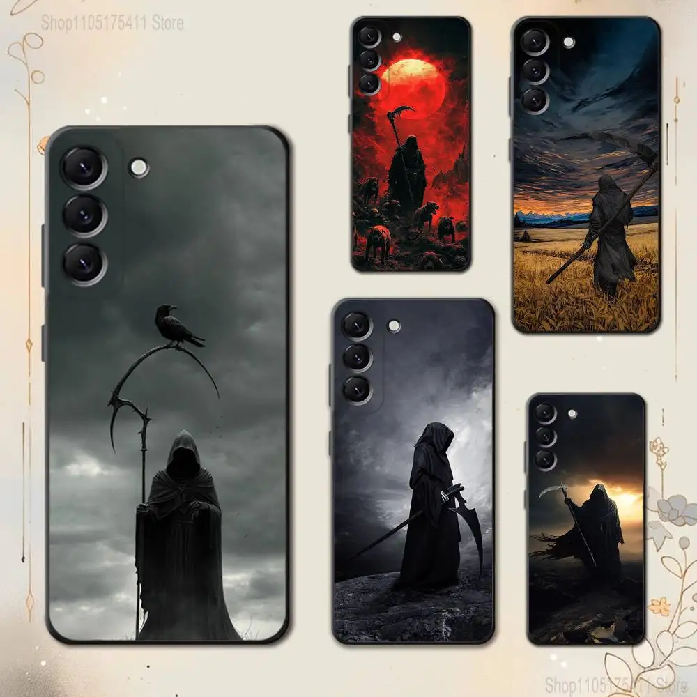 

S-Santa Muerte Phone Case For Samsung Galaxy A 73,72,51,53,52,71,22,5G,Note,J7,8,9 Soft Black Cover