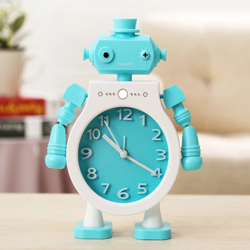 

Robot Alarm Clock Arabic Numeral Pointer Antique Table Desk Decor Gift Study Bedroom Office Home Ornament Easter