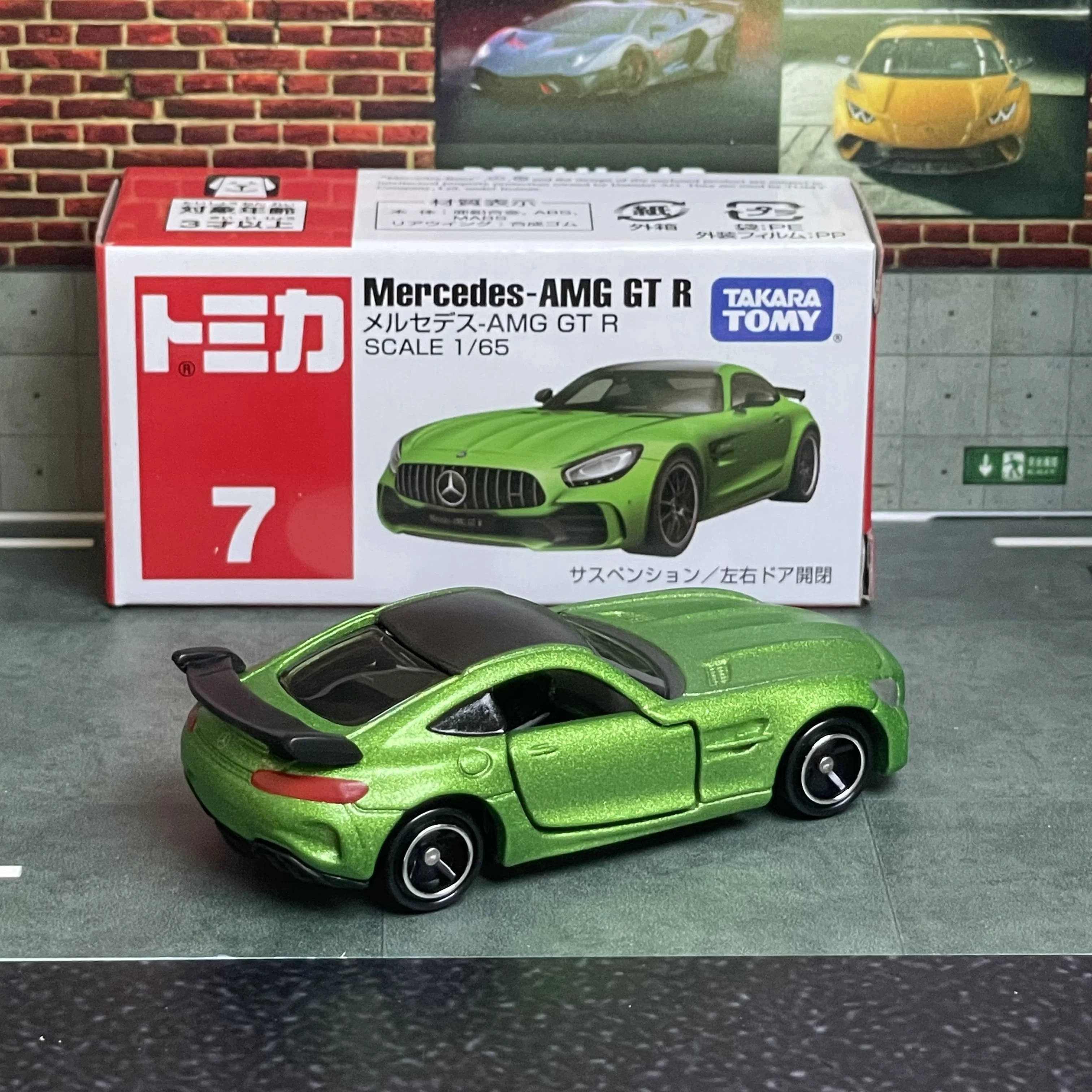 Takara Tomy Tomica No.7 Mercedes AMG GT R Casting Statico Hot Pop 1:64 Auto in lega Giocattoli Veicolo Pressofuso Modello in metallo per bambini