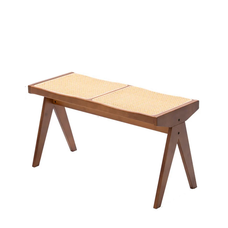 Rattan Entryway Shoe Bench, Entrance Shoe Change Stool, Dining Table Stool, Living Room and Bedroom Footrest Stools