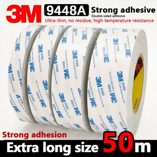 Cinta de doble cara 3M 9448A, cinta fija fuerte de doble cara blanca de 3m, alta viscosidad, resistente a altas temperaturas, sin rastro, hecha a mano