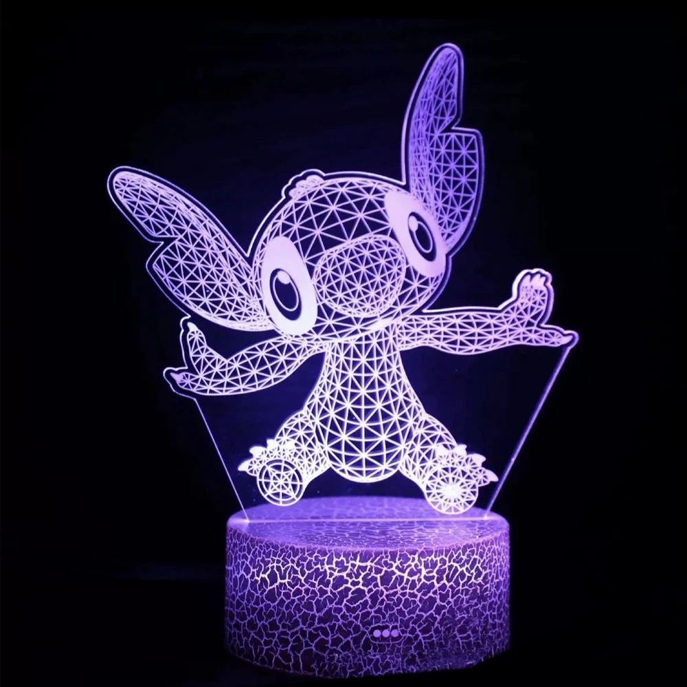 Stitch Lamp 16Colors 3D Night Light with Remote Control Room Decor Valentine\'s Day Anniversary Birthday Present Christmas Gifts