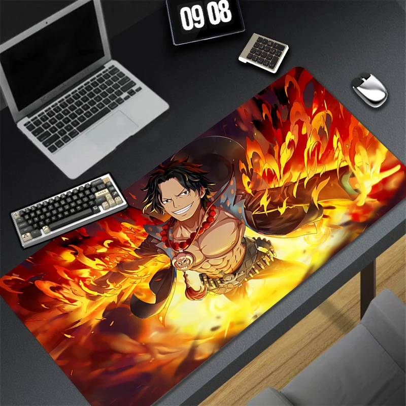 Mouse Pad Laptop HD Print Anime Keyboard Pad Natural Rubber Anti-Slip Office PC One Piece Ace Desktop Mat Perfect Gift for Teens