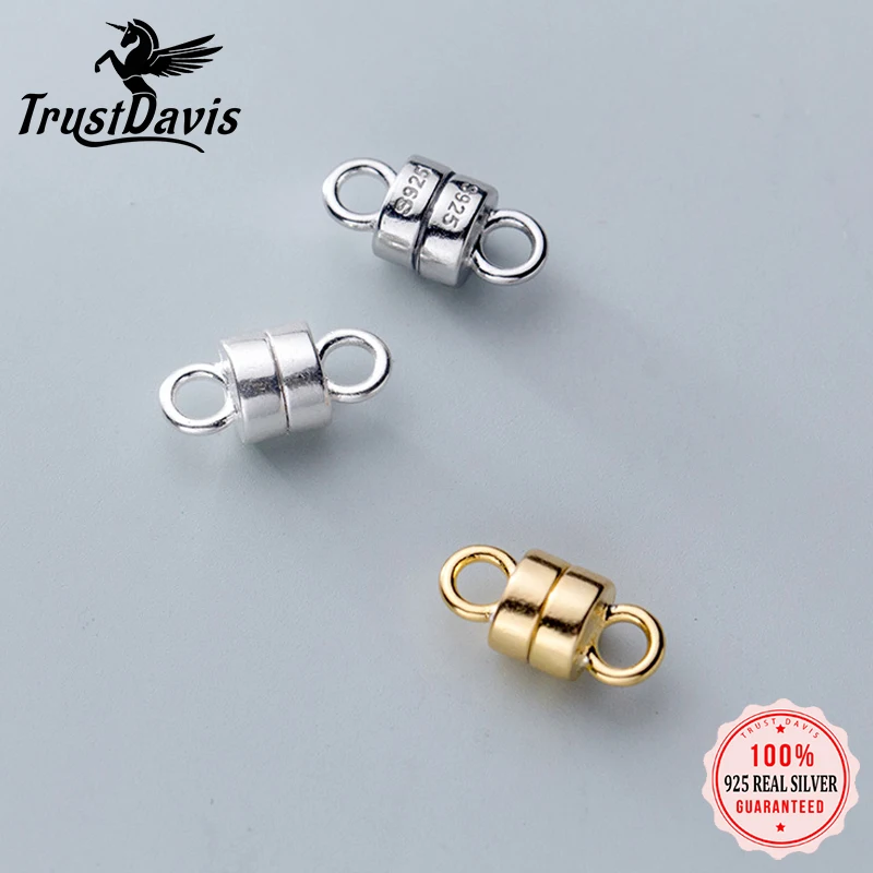 

TrustDavis настоящее серебро 925, модный милый магнит S925, маркировочный браслет, ожерелье, аксессуары для самостоятельного изготовления, ювелирные изделия, оптовая продажа DZ110