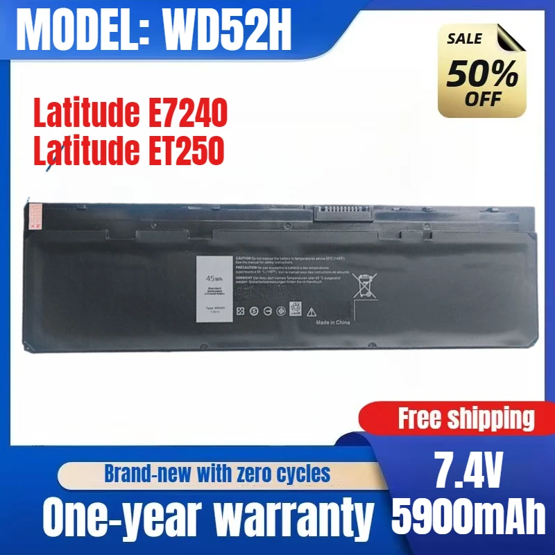 

For Dell WD52H Latitude E7240 E7250 VFV59 W57CV Laptop Battery