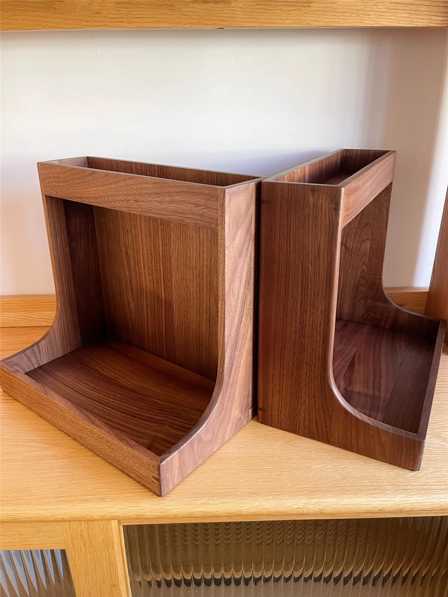 Two-Layer Wooden Box Black Walnut Organizer Home Utility Storage Box Solid Wood Desktop Storage Holder