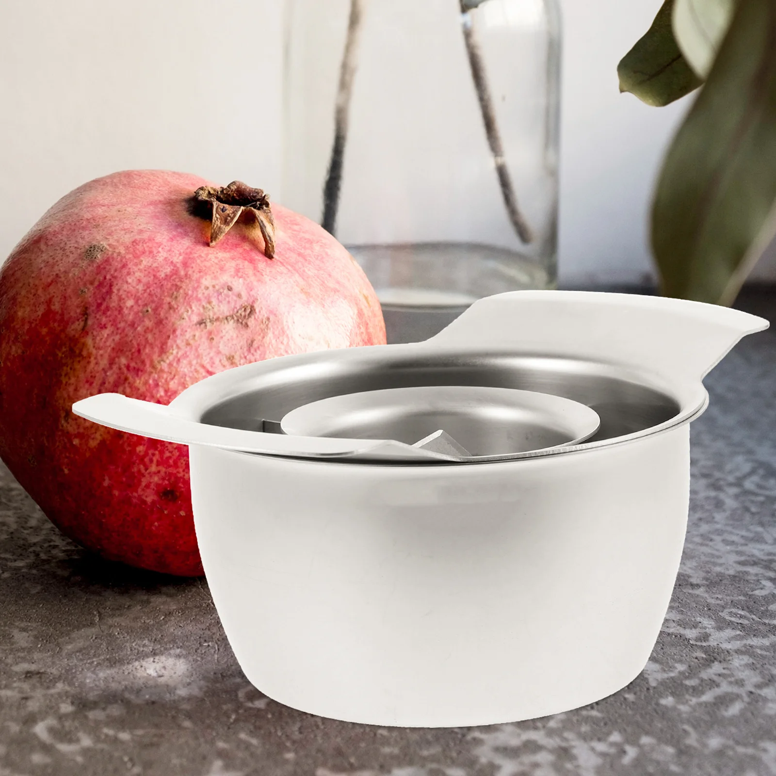 1 set pelapatate per melograno in acciaio inossidabile strumento per sbucciare il legno da cucina ciotola per sbucciare frutta sicuro