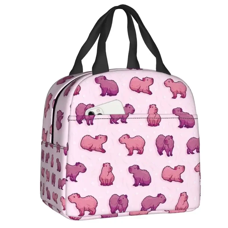 Cute Capybaras In Love Insulated Lunch Bag for Outdoor Picnic Thermal Cooler  Box Women Kids Food Container Tote Bags