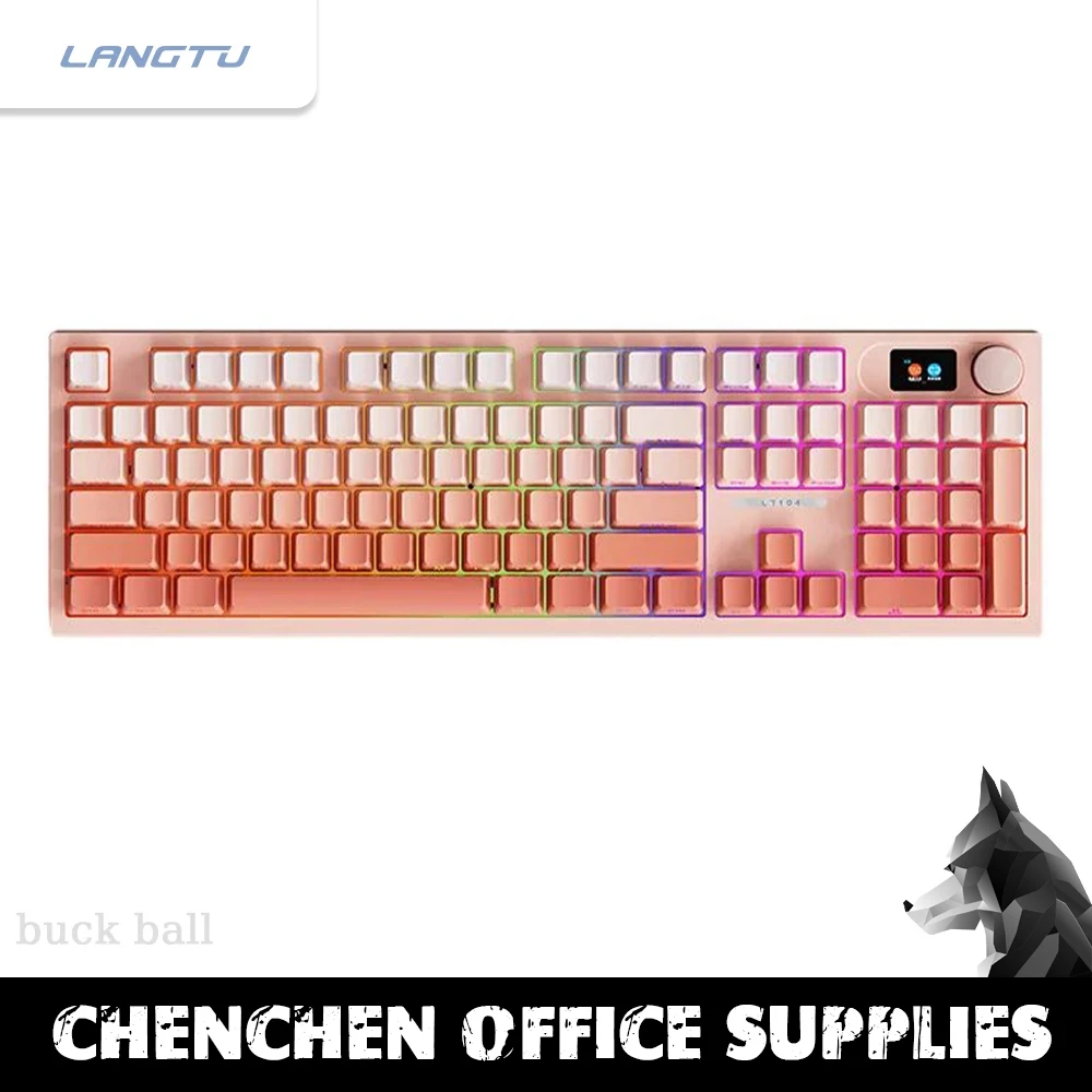 

Langtu LT104 Gamer Mechanical Keyboard 104Keys 2.4G 3-Mode Bluetooth Wireless Keyboards With Screen RGB Custom Hot Swap Keyboard