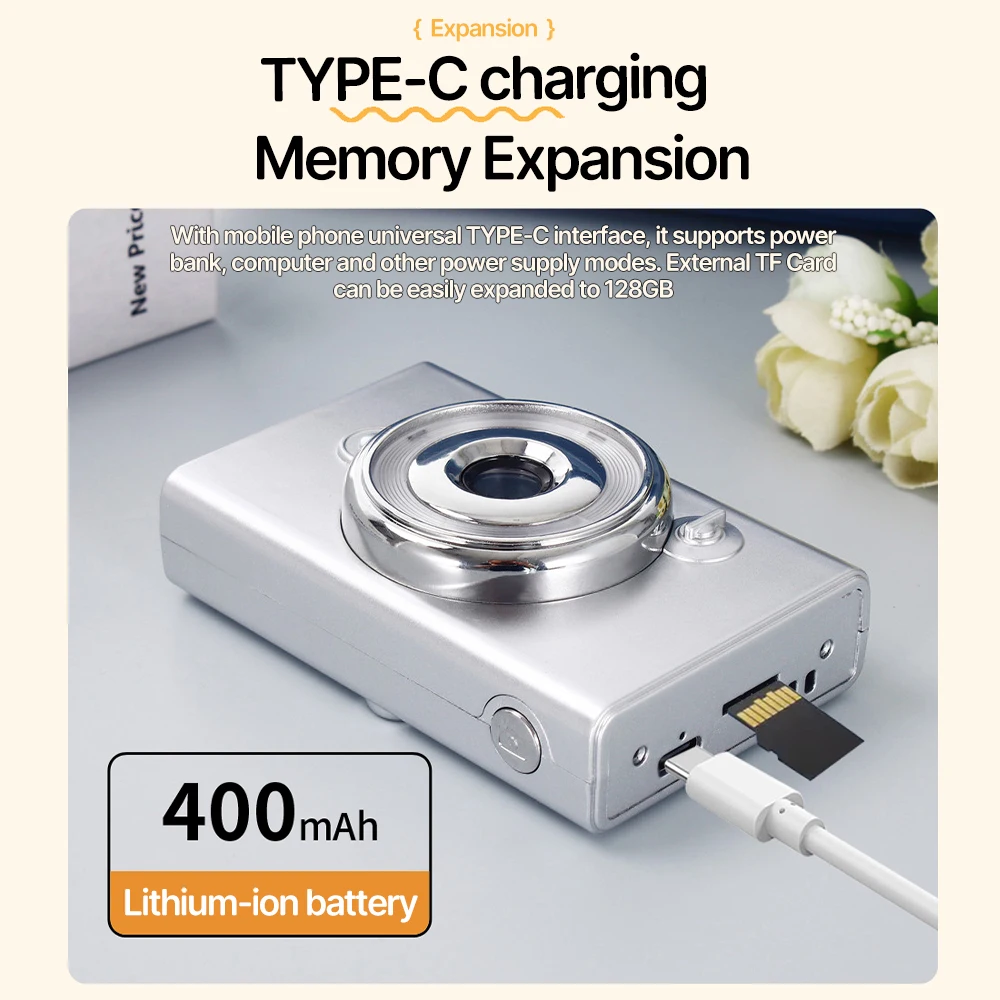 กล้องดิจิตอล HD 1080P โฟกัสอัตโนมัติ กล้องวิดีโอสำหรับถ่ายวิดีโอ 56MP พร้อมหน้าจอขนาดใหญ่ 2.4 นิ้ว กล้องวิดีโอสำหรับถ่ายภาพสำหรับเด็กและผู้ใหญ่