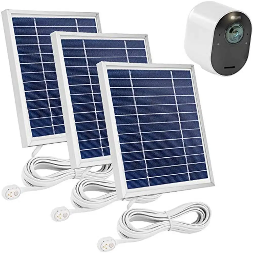 Solar Panel Charger Arlo Pro 4/Pro 3/Pro 5S/Ultra/Ultra 2/Go 2 Waterproof Design 3.5W Output Strong Aluminum Frame MC4 Connector