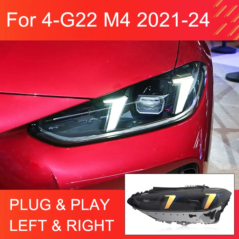 

1 Pair LED Upgrade Headlight for BMW 4 Series G22 G82 M4 2021-2024 LED Headlights Plug and Play with Full LED Head Lamps