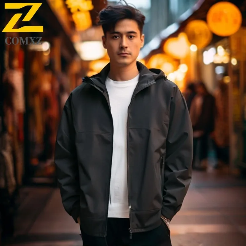 

Новинка 2025, мужская куртка с мягким корпусом, ветрозащитная, водонепроницаемая, дышащая, с капюшоном, куртка для альпинизма и кемпинга на открытом воздухе