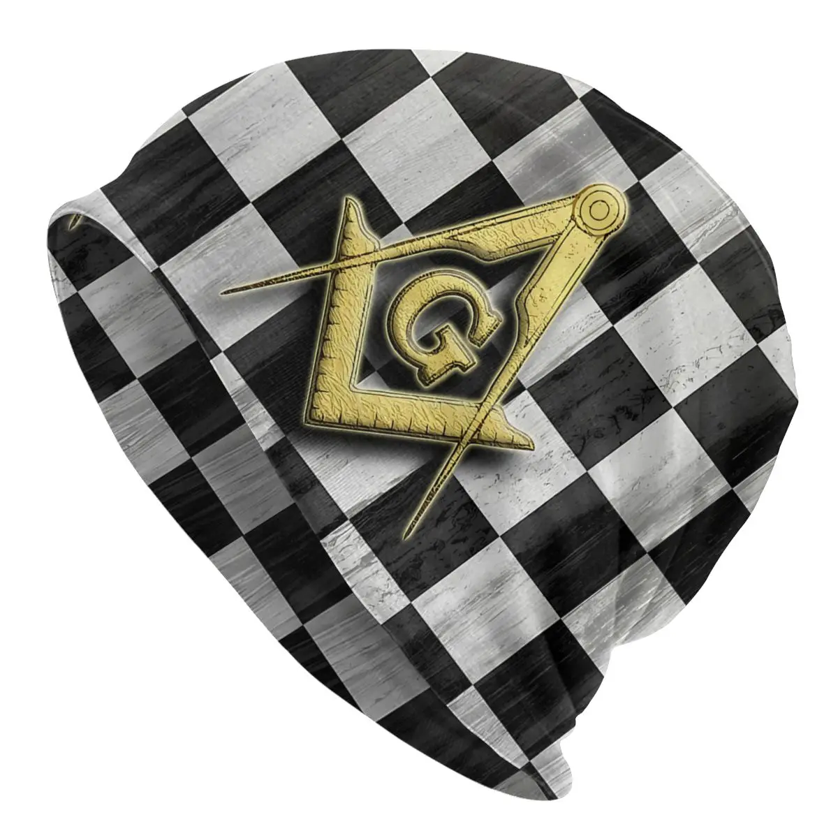 

Square Compass And Checkers Thin Skullies Beanies Outdoor Caps For Men Women Freemasonry Ski Caps Bonnet Hats