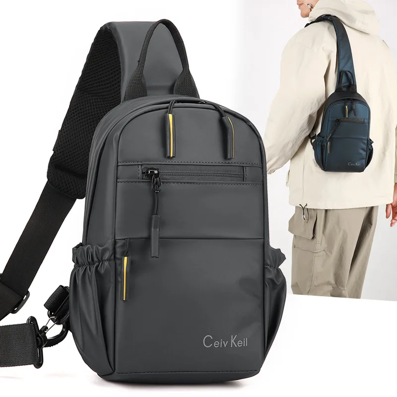 

Модная мужская сумка через плечо, простая повседневная мужская спортивная водонепроницаемая нагрудная сумка большой вместимости