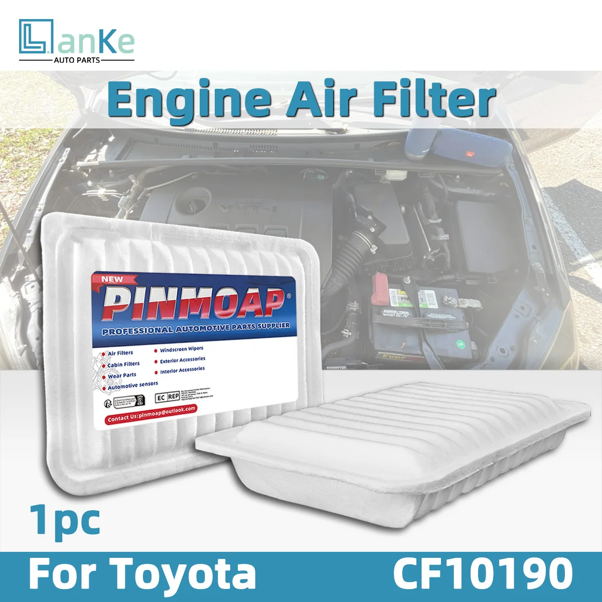 Lanke Fit For Toyota Auris AVENSIS Corolla RAV4 VERSO Vios Yaris Matrix,Cabin Air Filter, 17801-21050, 17801-YZZ05, FPCA10190