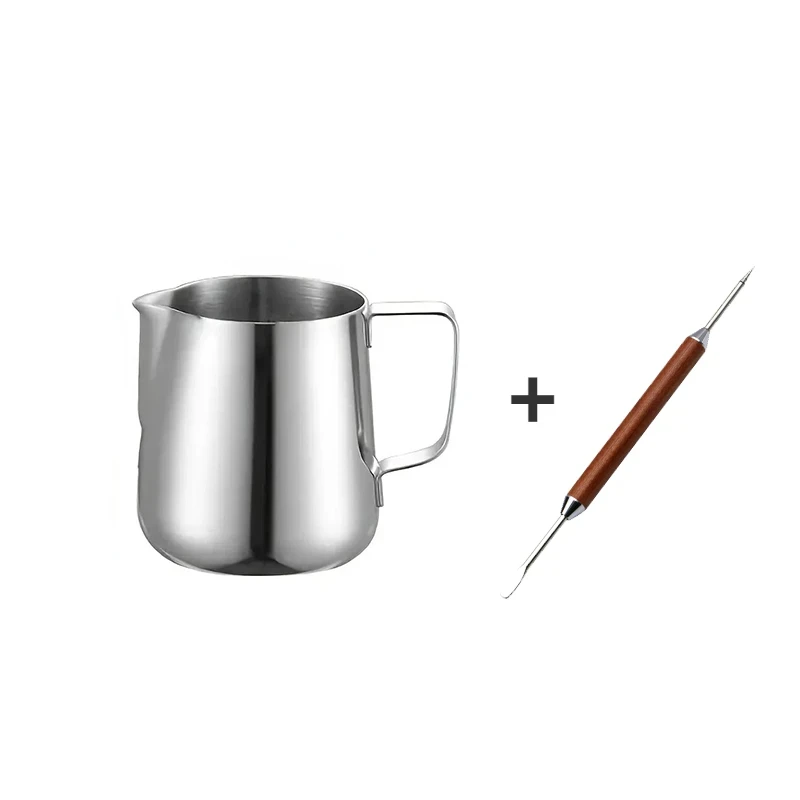 350/600/1000 Ml Milk Frother With Scale And Pull Pin Stainless Steel Coffee Cup Pot Lightweight And Sturdy For Competitions