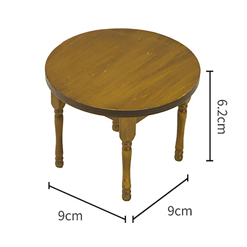 Ensemble de meubles miniatures pour maison de poupée, Table à manger et chaises en bois, jouet de Simulation, Table et chaises, 1/12