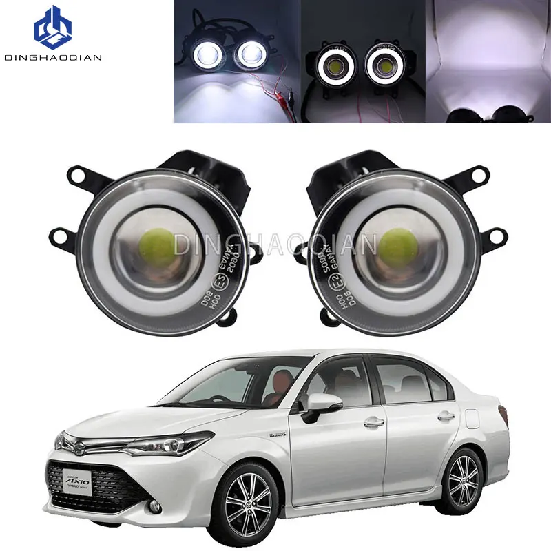 2 Pieces Car Fog Light LED Angel Eye DRL Daytime Running Lamp H11 12V High Bright For Toyota Axio Fielder 2016 2017 2018