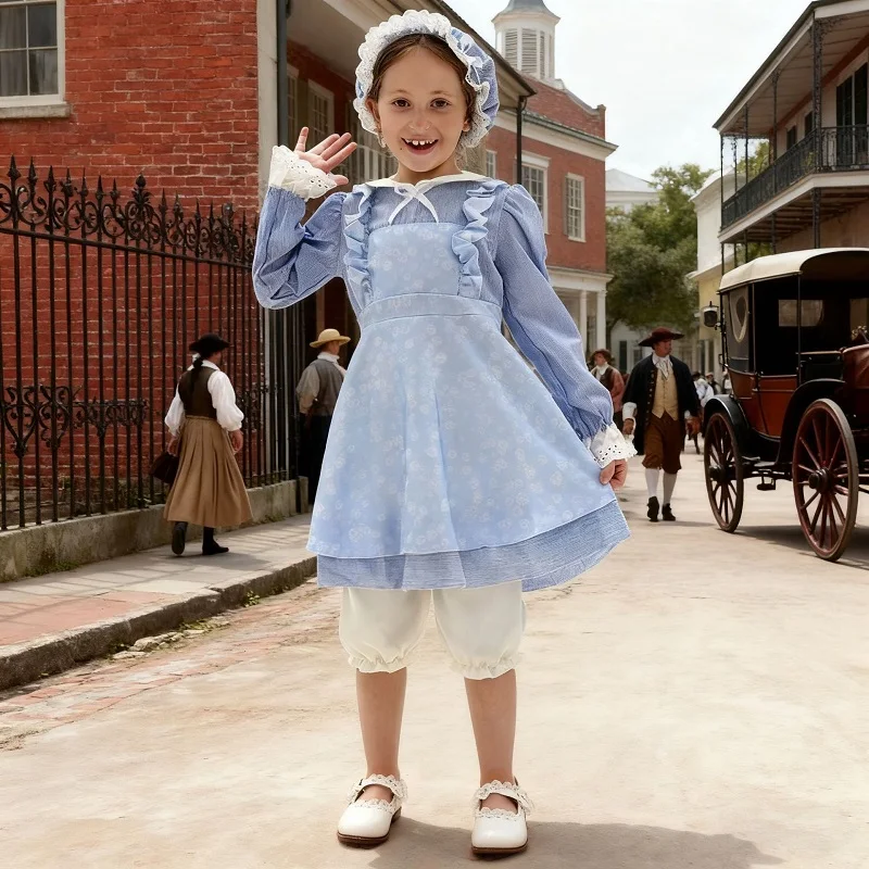 

Toddler American Western Historical Settler Colonial Prairie Pioneer Dress Carnival Halloween Dress Up Niño Costume 2026