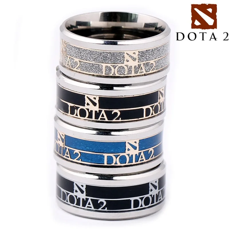 DOTA2 خواتم عصرية وشخصية من الفولاذ المقاوم للصدأ حول الألعاب الشعبية هدايا المعرض الهزلي أزياء تنكرية دعائم ذاتية الصنع