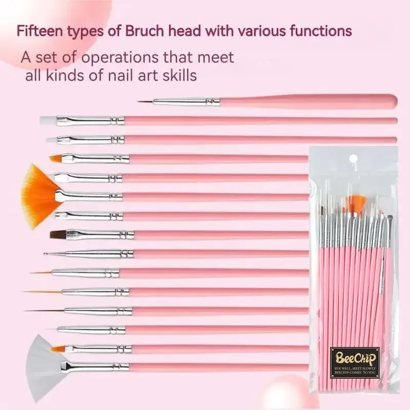 15PCS Women's Makeup Brush Set Soft Makeup Application Powder Grasping Force Easily Carry Makeup Tools Smudges Naturally