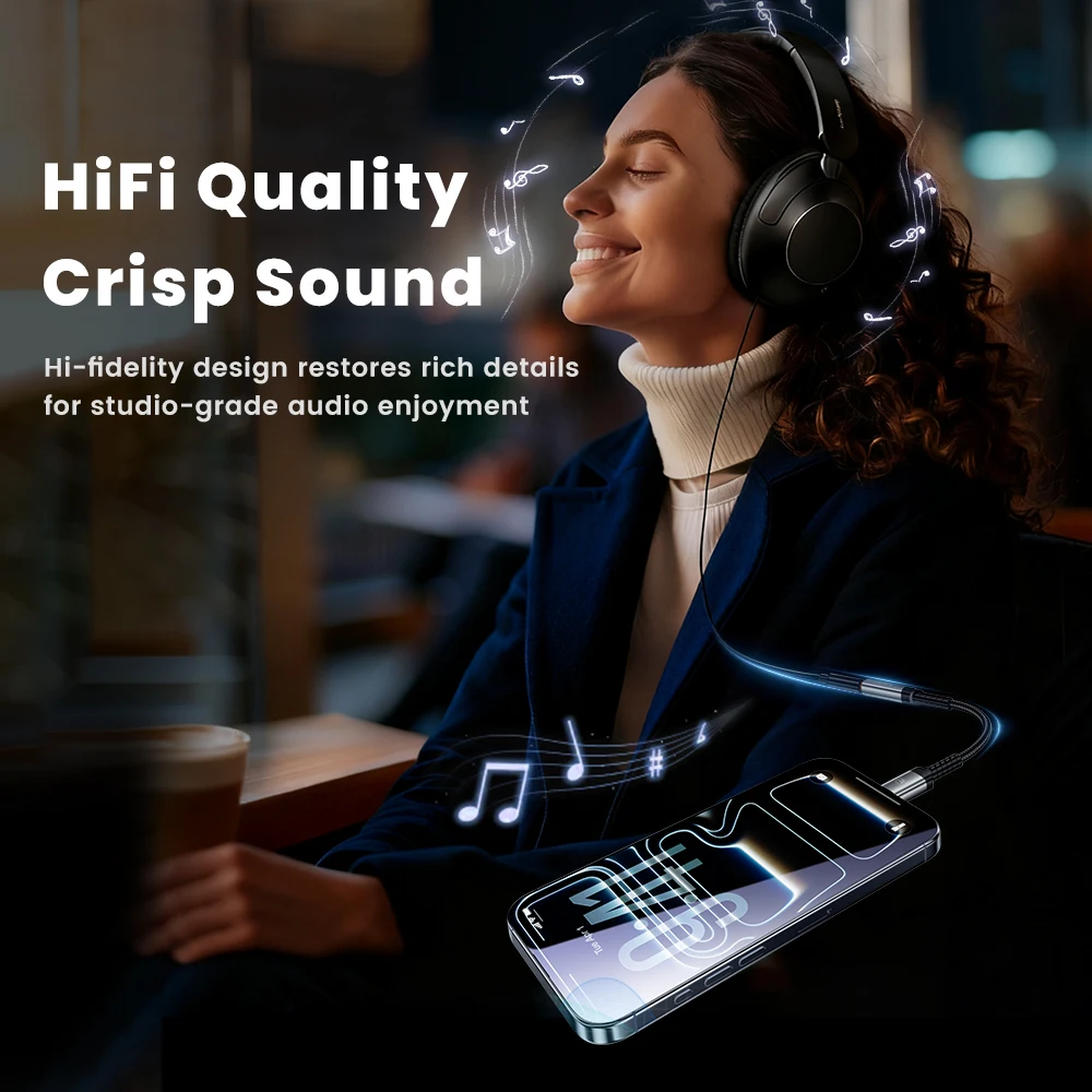 Toocki iP/USB نوع C إلى 3.5 مللي متر جاك HiFi الصوت دونغل مهائي كابلات ذكر إلى أنثى سماعة AUX محول ل Xiaomi POCO آيفون