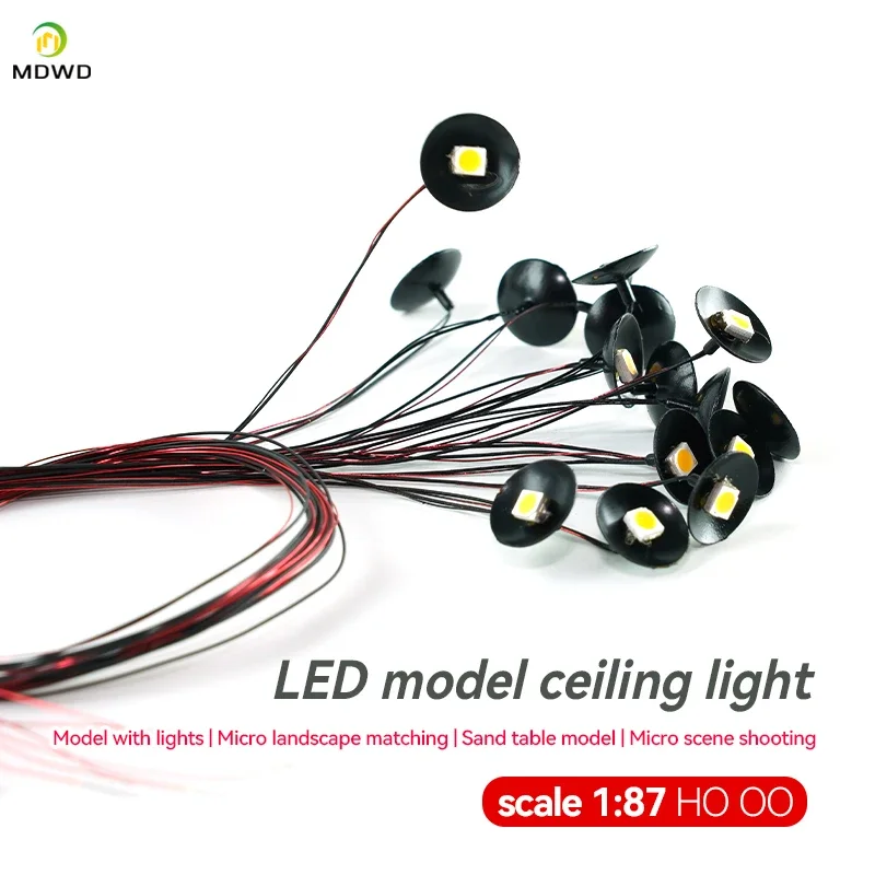 Creative HO Scale 1/87 Miniature Building Blocks Set with DIY Model Metal Pendant Light LED Billboard Kit  Diorama Layout Making