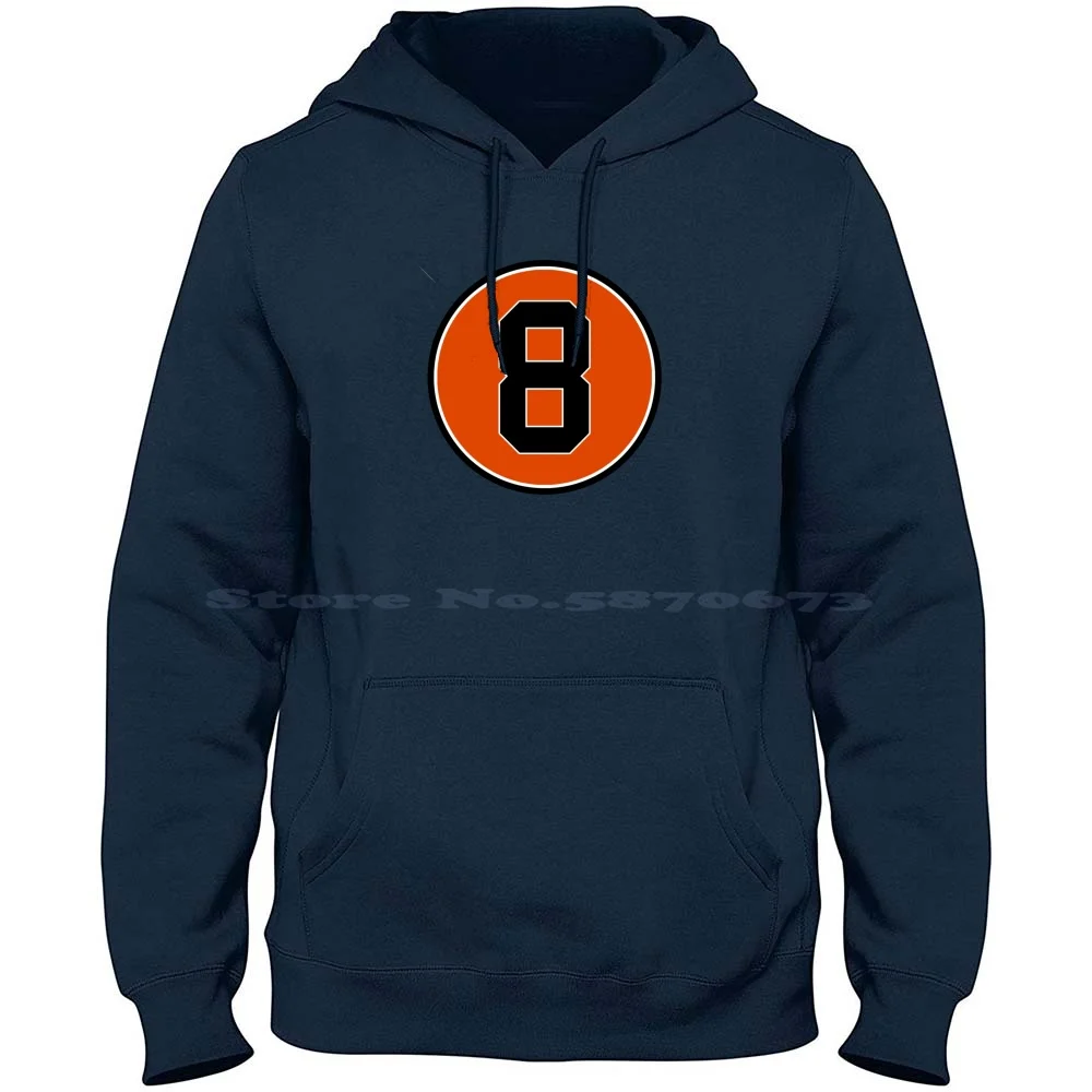 Cal Ripken Jr. #8-Jersey Number 100% Cotton Hoodie T Shirt Bmore Camden Yards Baltimore Maryland Charm City Orioles Fan Go Os