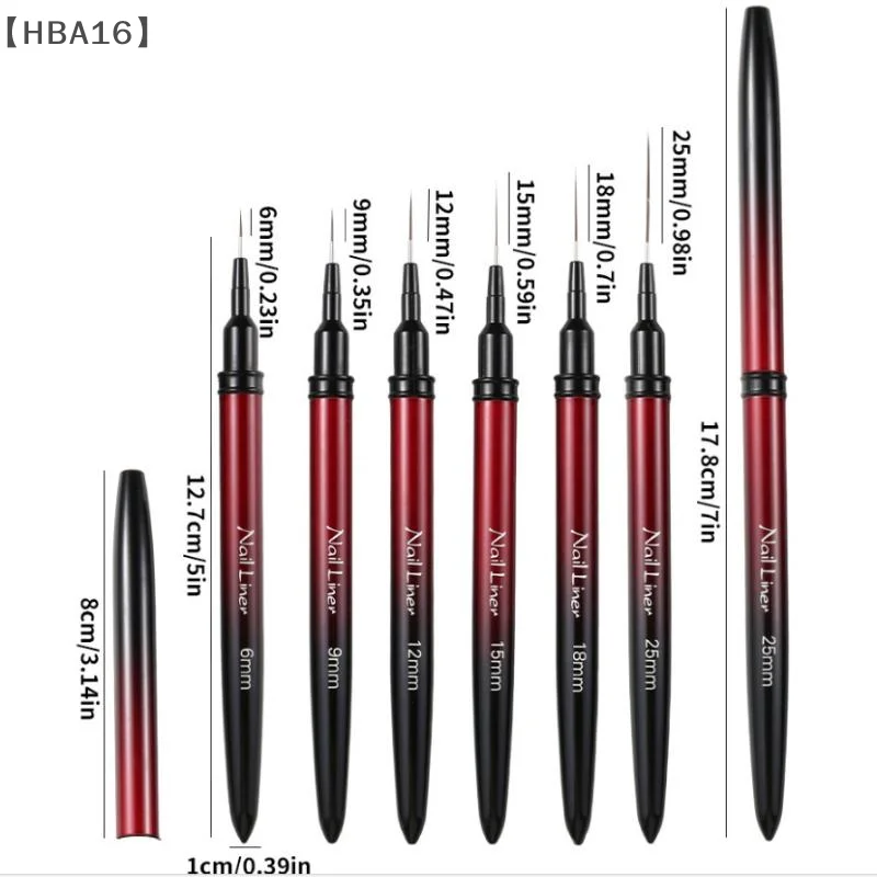 〔HBA16〕Nail Art Liner Brushes Gel Nail Brush Gel Nail Polish Painting Brush Drawing Nail Art Design Brush Pen