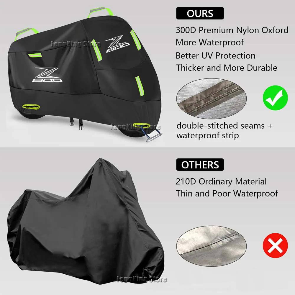 Housse de protection UV pour moto, anti-poussière, anti-neige, pour l'extérieur, imperméable, pour Kawasaki Z 800 z800