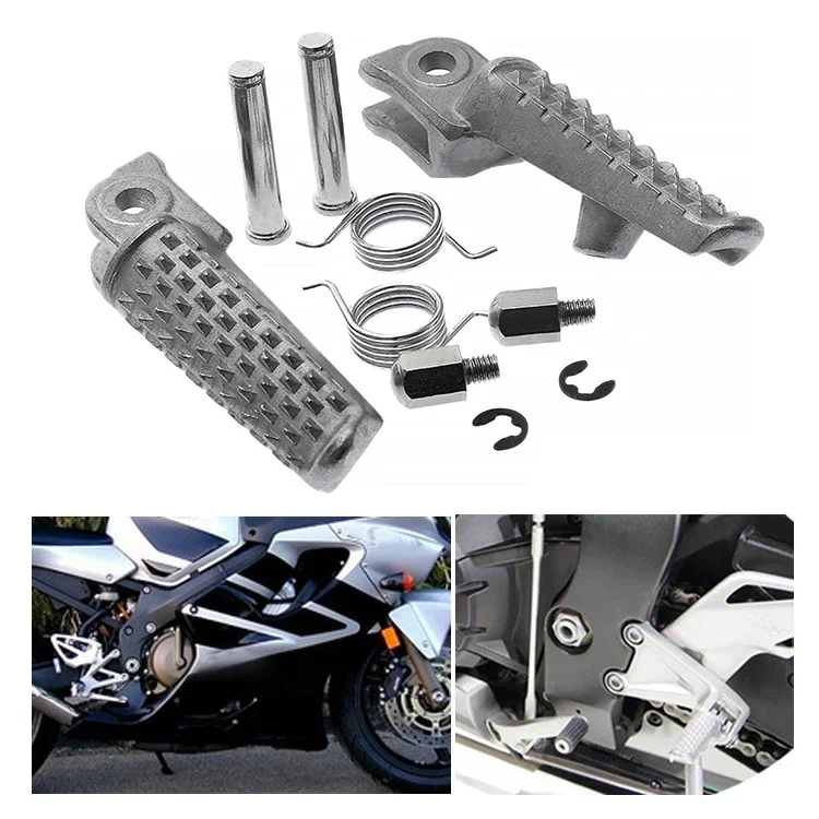 1 Pair Motorcycle Front Footrest With Small Accessories Fits for Honda CBR 600RR 2003-2006 CBR1000RR 2004-2014 CB1000R 2008-2011