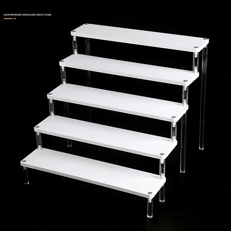 Ladder white Acrylic Display Riser Stand for Funko Pop Figures,Perfume,Cosmetics,Cupcake,Doll;Model Storage Rack Shelf Organizer