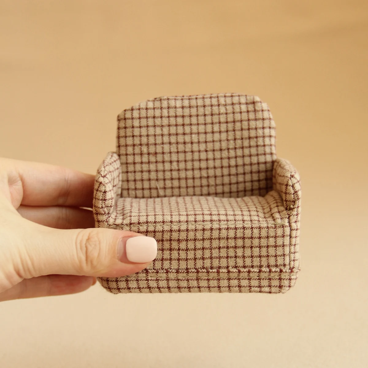 Miniaturmöbel 1:8-1:12 Stoff-Klappsofa geeignet für Mini-Hausdekoration – Detail 6