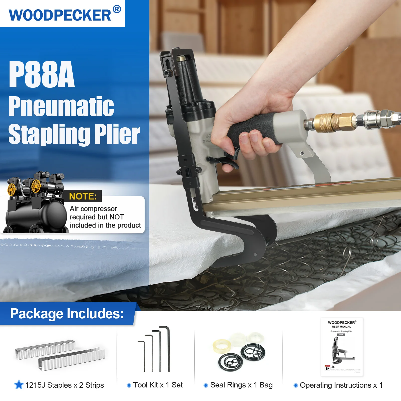 P88A 20 Gauge Pneumatic Stapling Plier Accepts 9/16